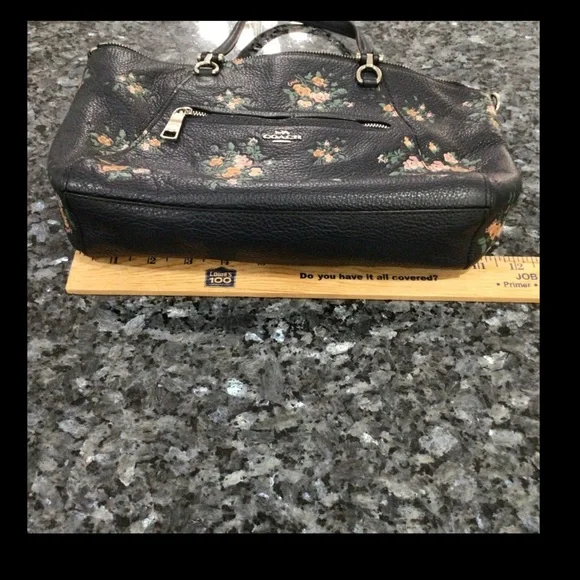 Coach Dark Floral Leather Shoulder Bag - Picture 15 of 16